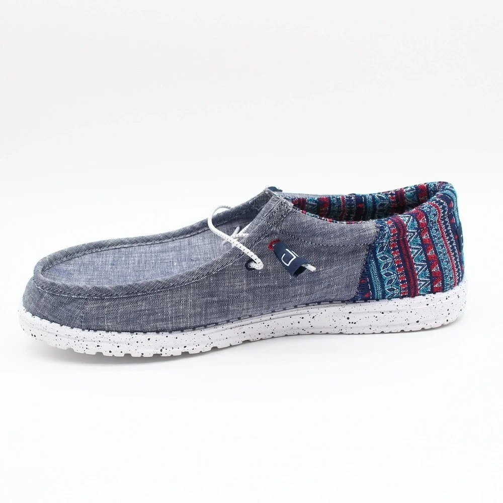 Hey Dude Wally Funk Slip On Casual Shoes Mens Size 15 Blue Fabric